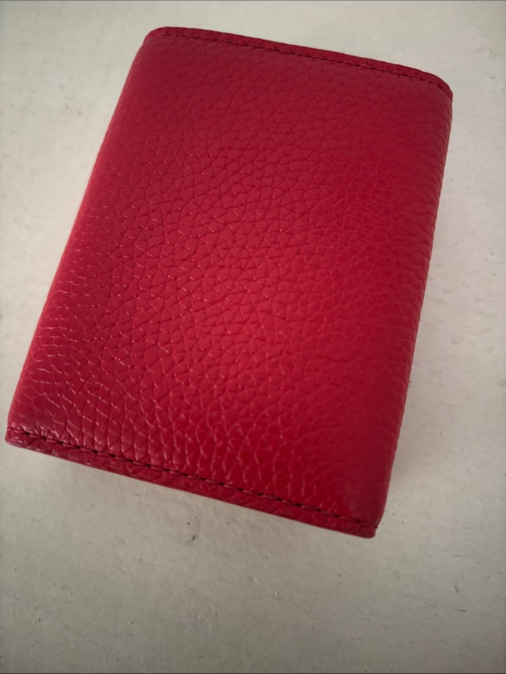 Marc Jacobs Red Pebbled Leather Card Holder Wallet - Picture 4 of 7